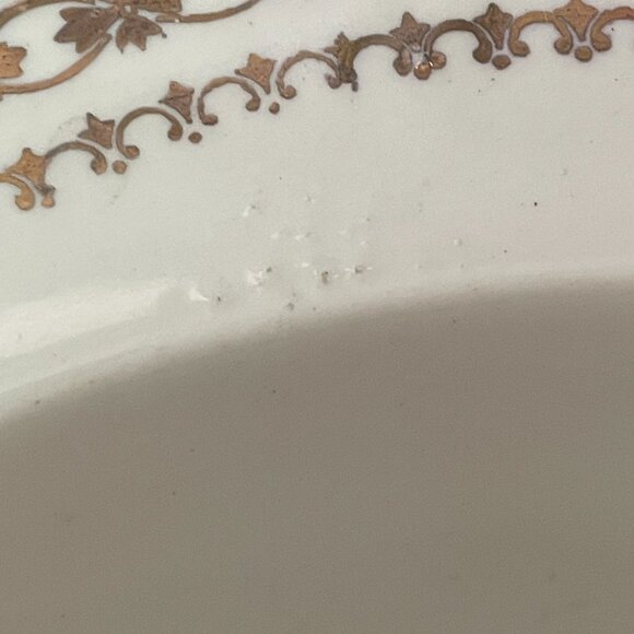 Vintage ALFRED MEAKIN Gold Crown Semi-porcelain serving bowl 18K Gold - Picture 10 of 11